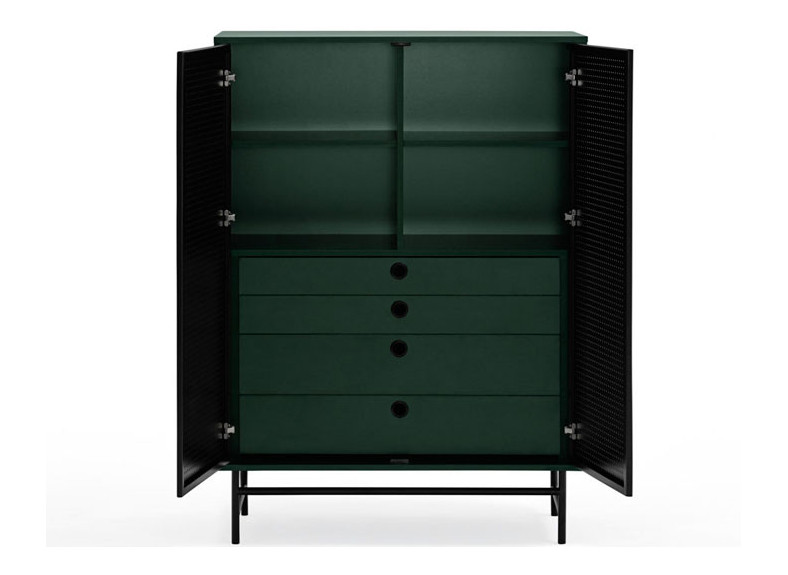 Mueble Auxiliar negro y verde para salón