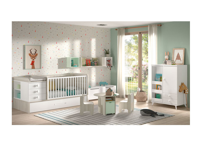 Cuna convertible para habitación infantil moderna