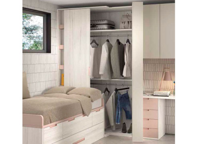 Dormitorio juvenil con cama compacta