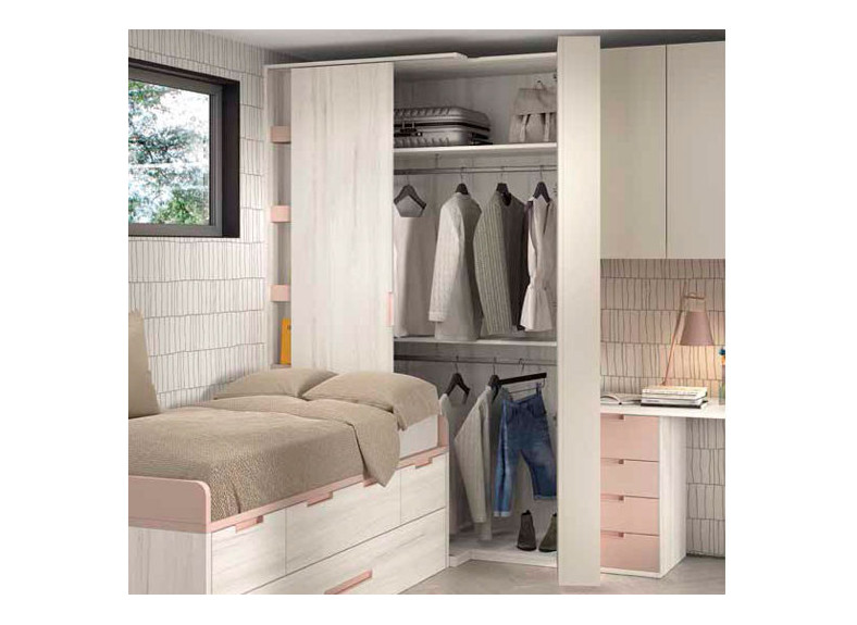 Dormitorio juvenil con cama compacta