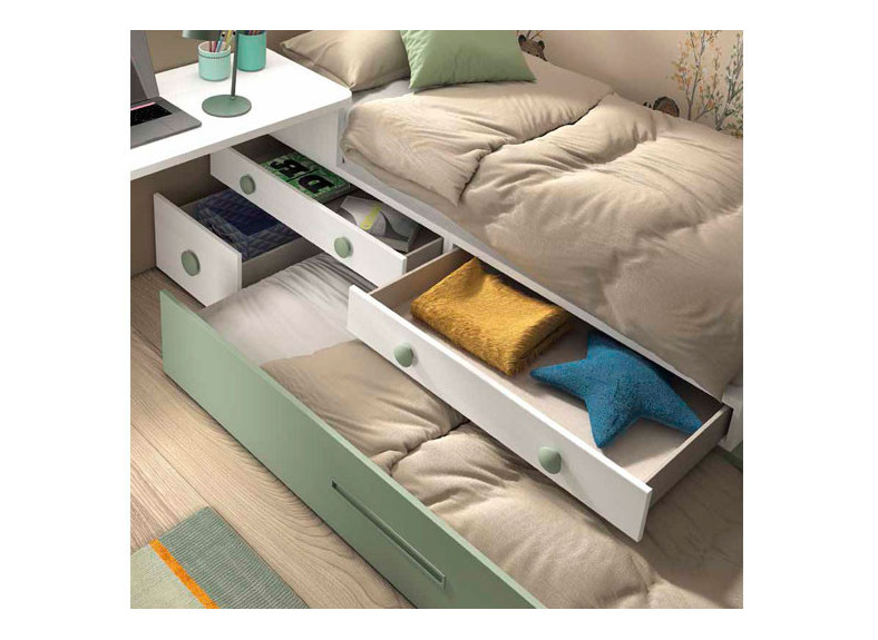 Cama juvenil modular con cama nido