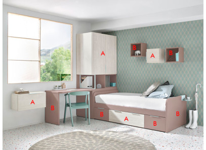 Habitación juvenil con cama nido en oferta en Valencia