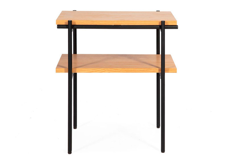 Mesa auxiliar de madera y metal en oferta