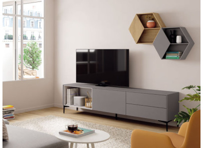 mueble tv con estantes