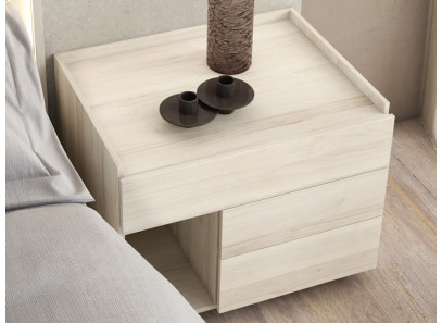 Mesita de noche de madera de estilo moderno en Muebles Intermobel