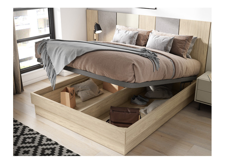 Conjunto de cabecero y mesitas para dormitorio moderno