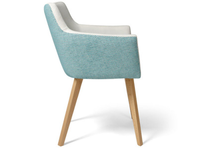 Sillón tapizado bicolor en oferta