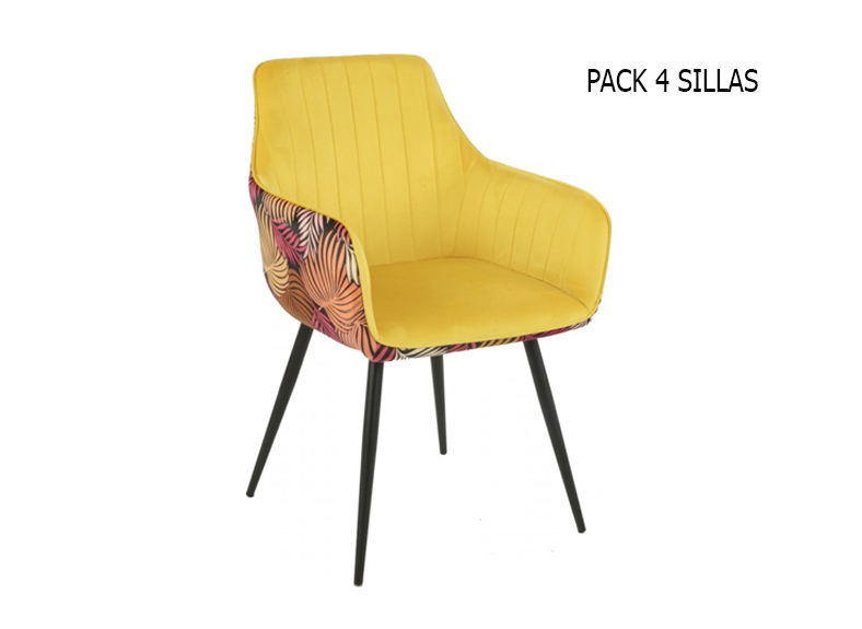 Silla terciopelo amarillo