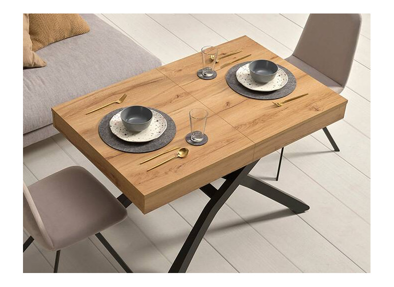 Mesa de centro de madera y metal