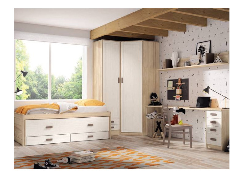 Muebles de dormitorio juvenil madera maciza - Tienda de Muebles en Valencia